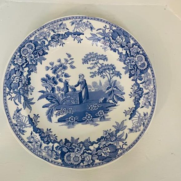 Spode 1990's  Display Plate "Girl at Well" The Spode Blue Room Collection - Picture 7 of 8